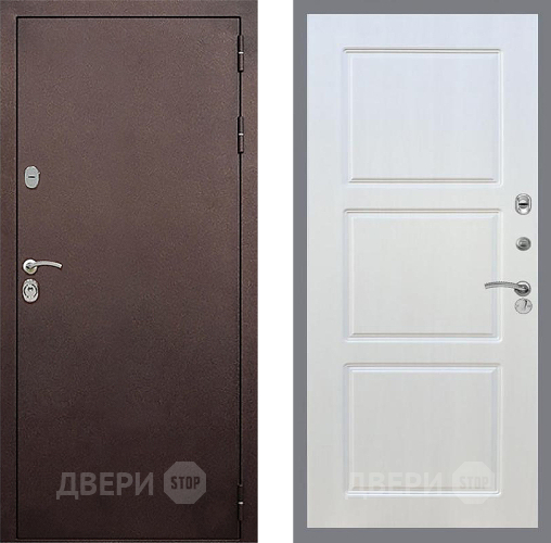 Входная металлическая Дверь Стоп КЛАССИК Медь ФЛ-3 Лиственница беж в Апрелевке