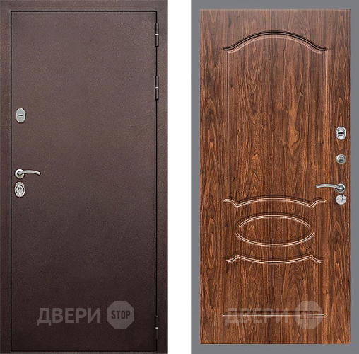 Входная металлическая Дверь Стоп КЛАССИК Медь ФЛ-128 орех тисненый в Апрелевке