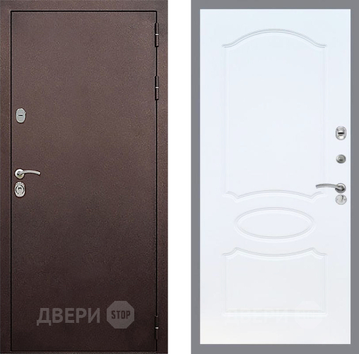 Входная металлическая Дверь Стоп КЛАССИК Медь ФЛ-128 Белый ясень в Апрелевке