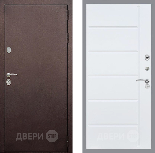 Входная металлическая Дверь Стоп КЛАССИК Медь ФЛ-102 Белый ясень в Апрелевке