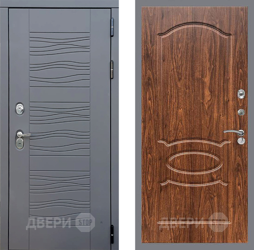 Входная металлическая Дверь Стоп СКАНДИ ФЛ-128 орех тисненый в Апрелевке