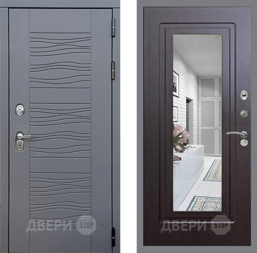 Входная металлическая Дверь Стоп СКАНДИ Зеркало ФЛ-120 Венге в Апрелевке