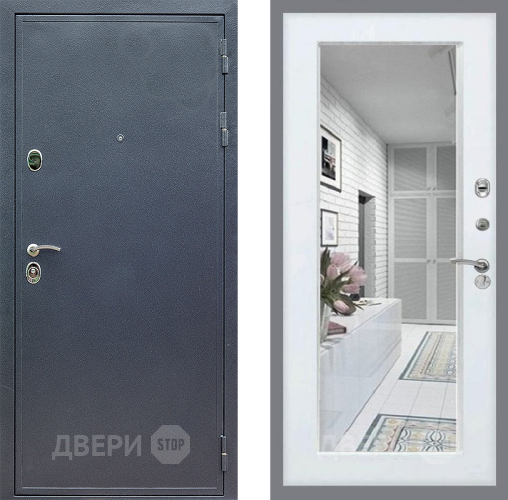 Входная металлическая Дверь Стоп СИЛЬВЕР Зеркало Белый ясень в Апрелевке