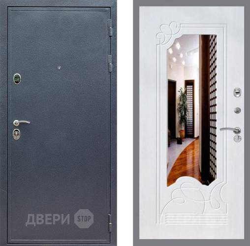 Входная металлическая Дверь Стоп СИЛЬВЕР ЗкркалоФЛ-147 Ясень белый в Апрелевке