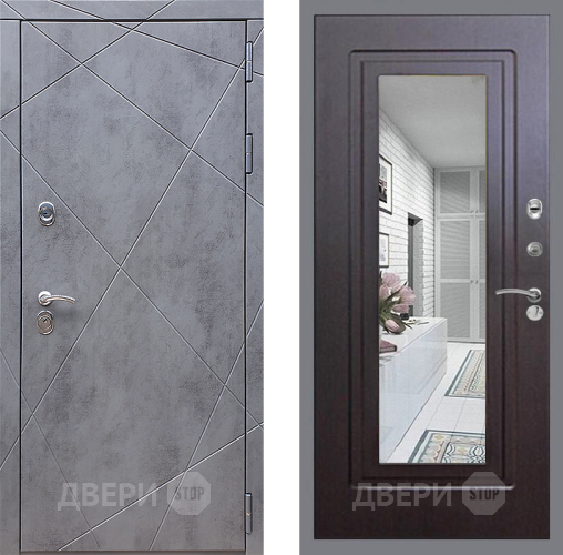 Входная металлическая Дверь Стоп Лучи Зеркало ФЛ-120 Венге в Апрелевке