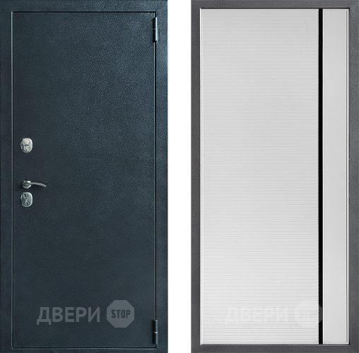 Входная металлическая Дверь Дверной континент ДК-70 Дизайн ФЛ-757 Черное Стекло Софт милк в Апрелевке