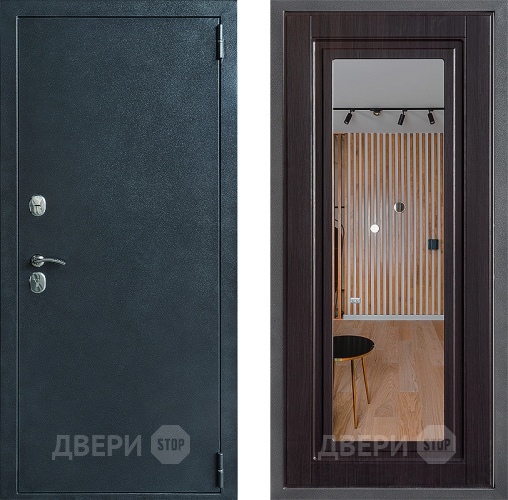 Входная металлическая Дверь Дверной континент ДК-70 Дизайн ФЛЗ Зеркало Венге в Апрелевке