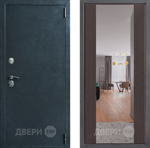 Входная металлическая Дверь Дверной континент ДК-70 Дизайн ФЛЗ-1 Зеркало Венге в Апрелевке