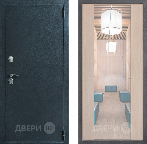 Входная металлическая Дверь Дверной континент ДК-70 Дизайн ФЛЗ-1 Зеркало Капучино в Апрелевке