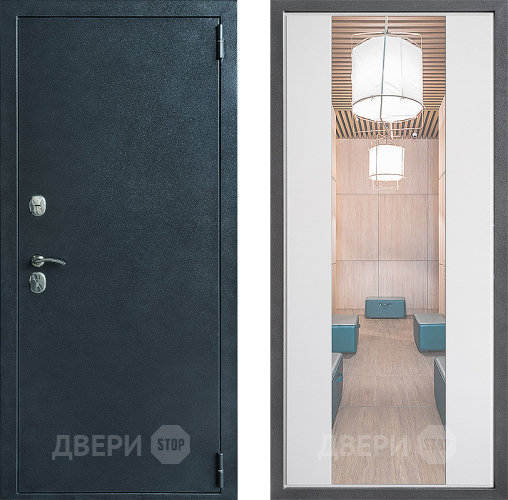 Дверь Дверной континент ДК-70 Дизайн ФЛЗ-1 Зеркало Белый софт в Апрелевке