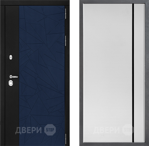 Входная металлическая Дверь Дверной континент ДК-9 ФЛ-757 Черное Стекло Софт милк в Апрелевке