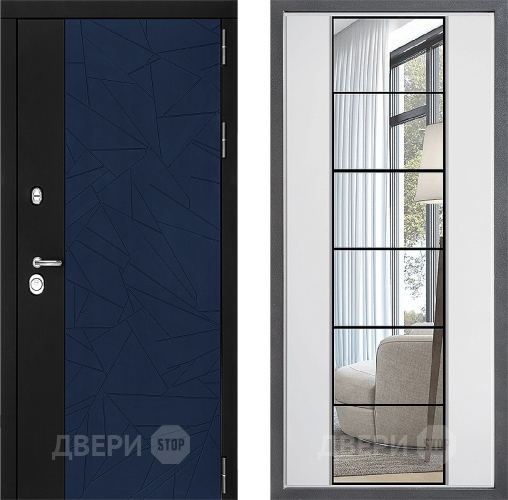 Входная металлическая Дверь Дверной континент ДК-9 ФЛЗ-2 Зеркало Белый софт в Апрелевке