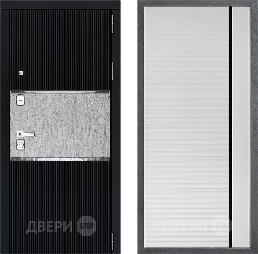 Входная металлическая Дверь Дверной континент ДК-13 ФЛ-757 Черное Стекло Софт милк в Апрелевке