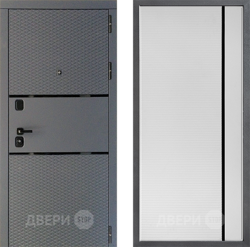 Входная металлическая Дверь Дверной континент Диамант Дизайн ФЛ-757 Черное Стекло Софт милк в Апрелевке