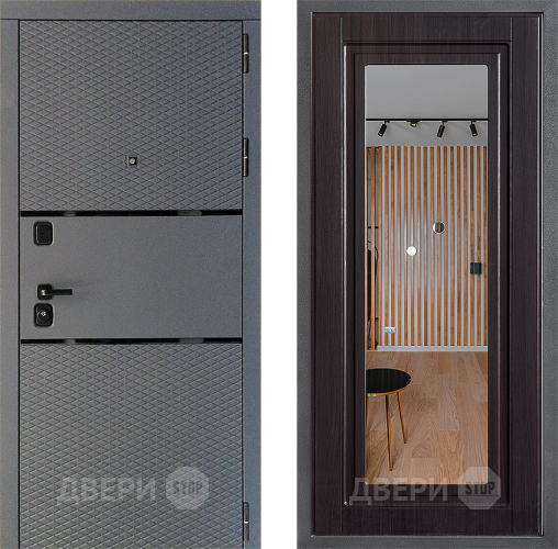 Входная металлическая Дверь Дверной континент Диамант Дизайн ФЛЗ Зеркало Венге в Апрелевке