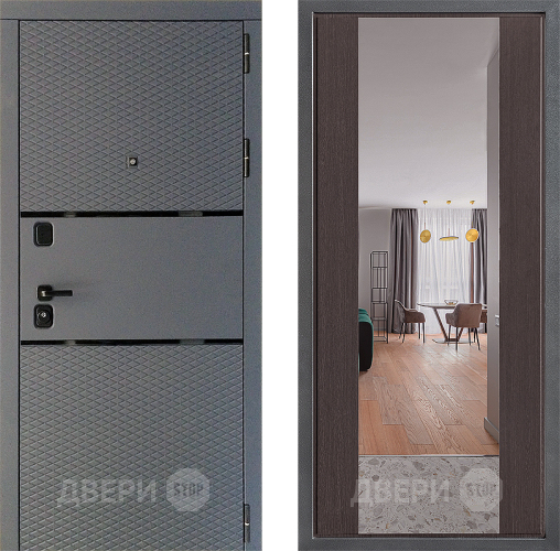 Входная металлическая Дверь Дверной континент Диамант Дизайн ФЛЗ-1 Зеркало Венге в Апрелевке