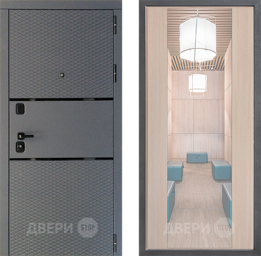 Входная металлическая Дверь Дверной континент Диамант Дизайн ФЛЗ-1 Зеркало Капучино в Апрелевке