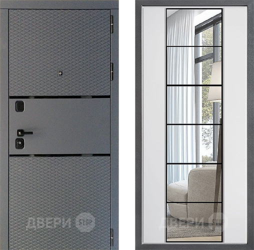 Дверь Дверной континент Диамант Дизайн ФЛЗ-2 Зеркало Белый софт в Апрелевке