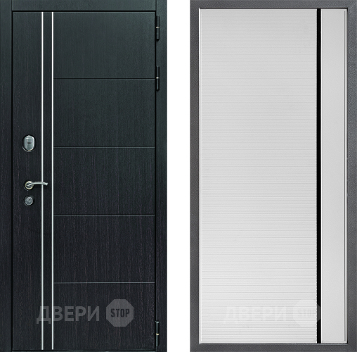 Входная металлическая Дверь Дверной континент Теплолюкс Дизайн ФЛ-757 Черное Стекло Софт милк в Апрелевке