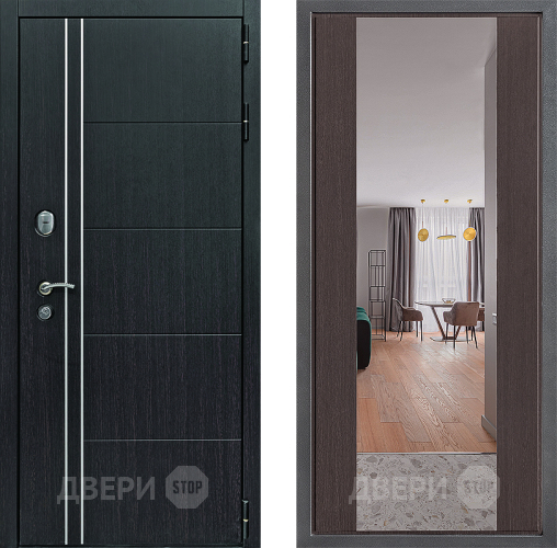 Дверь Дверной континент Теплолюкс Дизайн ФЛЗ-1 Зеркало Венге в Апрелевке