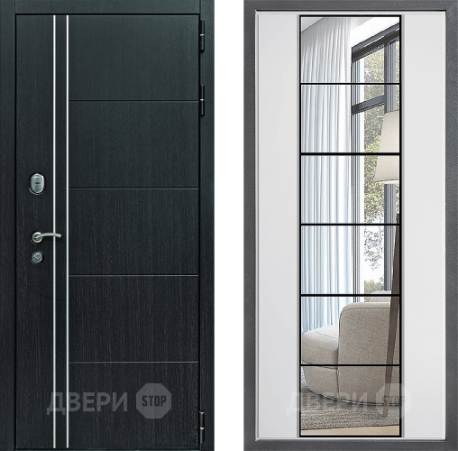 Входная металлическая Дверь Дверной континент Теплолюкс Дизайн ФЛЗ-2 Зеркало Белый софт в Апрелевке
