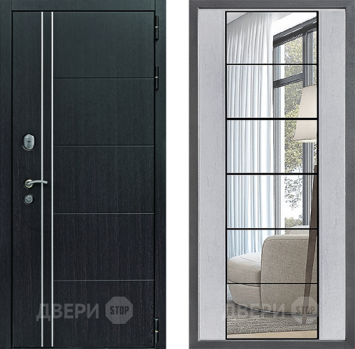 Входная металлическая Дверь Дверной континент Теплолюкс Дизайн ФЛЗ-2 Зеркало Бетон светлый в Апрелевке