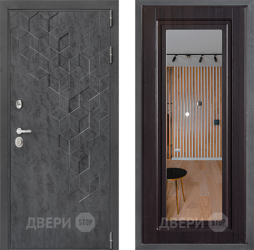 Входная металлическая Дверь Дверной континент ДК-3/713 ФЛЗ Зеркало Венге в Апрелевке