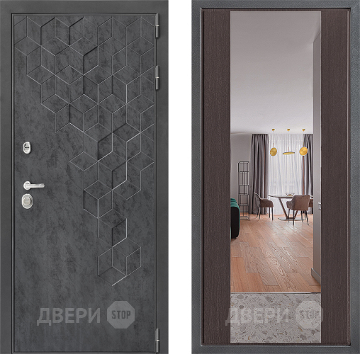 Входная металлическая Дверь Дверной континент ДК-3/713 ФЛЗ-1 Зеркало Венге в Апрелевке