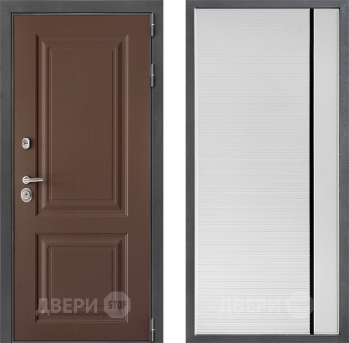 Входная металлическая Дверь Дверной континент ДК-3/729 ФЛ-757 Черное Стекло Софт милк в Апрелевке