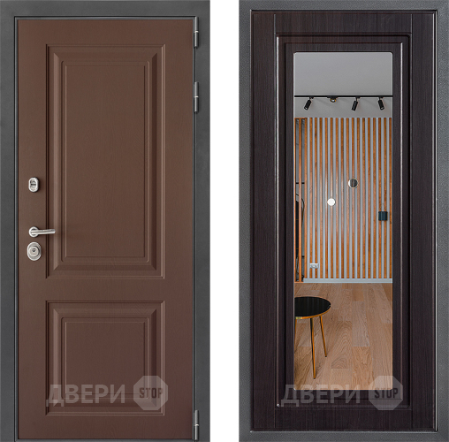 Входная металлическая Дверь Дверной континент ДК-3/729 ФЛЗ Зеркало Венге в Апрелевке