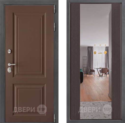 Входная металлическая Дверь Дверной континент ДК-3/729 ФЛЗ-1 Зеркало Венге в Апрелевке