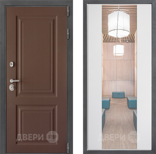 Входная металлическая Дверь Дверной континент ДК-3/729 ФЛЗ-1 Зеркало Белый софт в Апрелевке