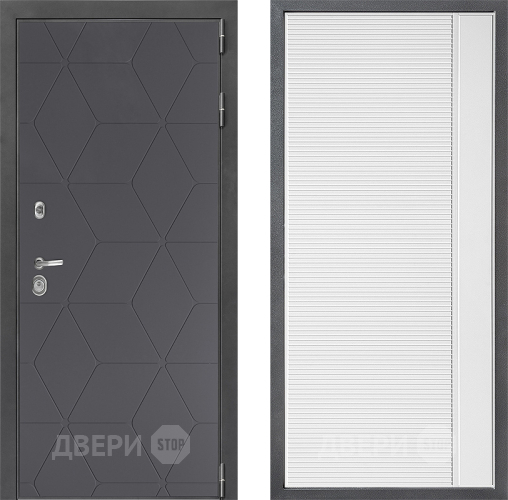 Входная металлическая Дверь Дверной континент ДК-3/744 ФЛ-757 Белое Стекло Софт милк в Апрелевке
