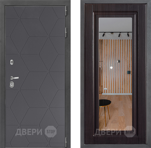 Входная металлическая Дверь Дверной континент ДК-3/744 ФЛЗ Зеркало Венге в Апрелевке