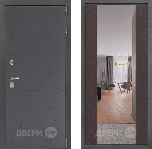 Входная металлическая Дверь Дверной континент ДК-3/744 ФЛЗ-1 Зеркало Венге в Апрелевке