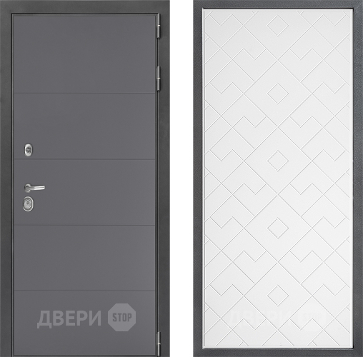 Входная металлическая Дверь Дверной континент ДК-3/649 ФЛ-Тиффани Белый софт в Апрелевке