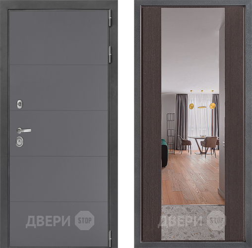 Входная металлическая Дверь Дверной континент ДК-3/649 ФЛЗ-1 Зеркало Венге в Апрелевке