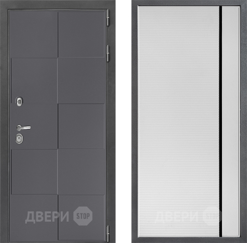 Входная металлическая Дверь Дверной континент ДК-3/606 ФЛ-757 Черное Стекло Софт милк в Апрелевке