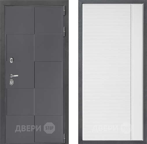 Входная металлическая Дверь Дверной континент ДК-3/606 ФЛ-757 Белое Стекло Софт милк в Апрелевке