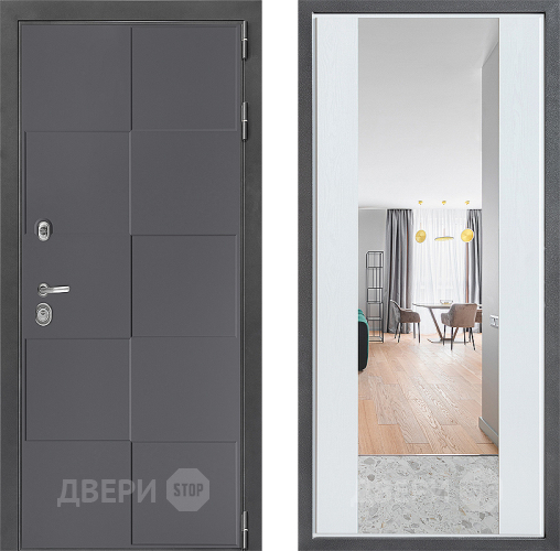 Дверь Дверной континент ДК-3/606 ФЛЗ-1 Зеркало Белое дерево в Апрелевке