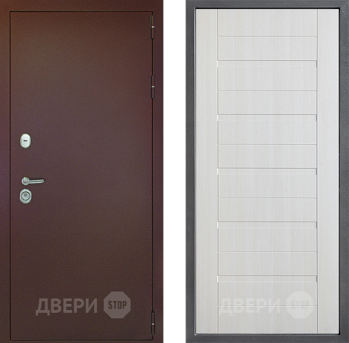 Входная металлическая Дверь Дверной континент Рубикон Медь Дизайн ФЛ-70 Лиственница белая в Апрелевке