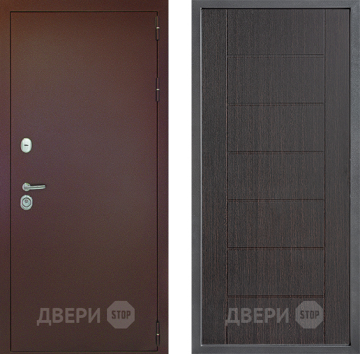 Входная металлическая Дверь Дверной континент Рубикон Медь Дизайн ФЛ-Лайн Венге в Апрелевке