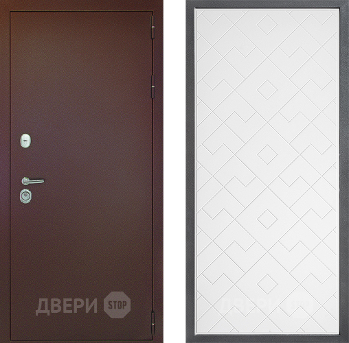 Дверь Дверной континент Рубикон Медь Дизайн ФЛ-Тиффани Белый софт в Апрелевке