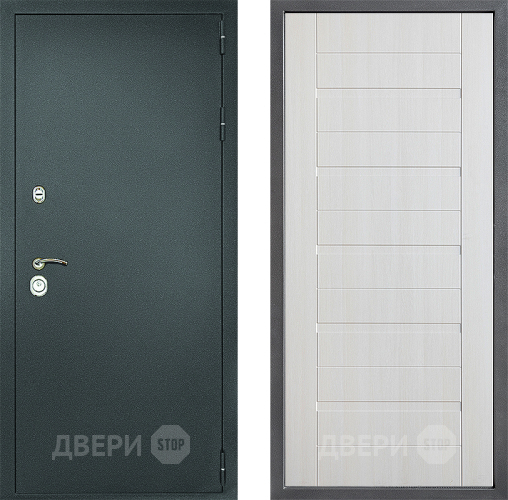 Входная металлическая Дверь Дверной континент Рубикон Серебро Дизайн ФЛ-70 Лиственница белая в Апрелевке