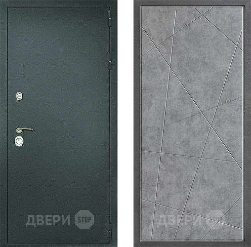 Входная металлическая Дверь Дверной континент Рубикон Серебро Дизайн ФЛ-655 Бетон серый в Апрелевке