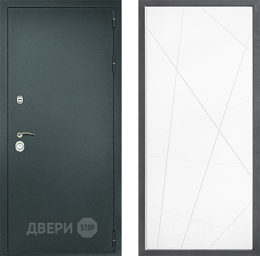 Входная металлическая Дверь Дверной континент Рубикон Серебро Дизайн ФЛ-655 Белый софт в Апрелевке