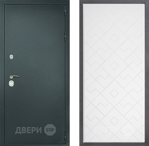 Дверь Дверной континент Рубикон Серебро Дизайн ФЛ-Тиффани Белый софт в Апрелевке