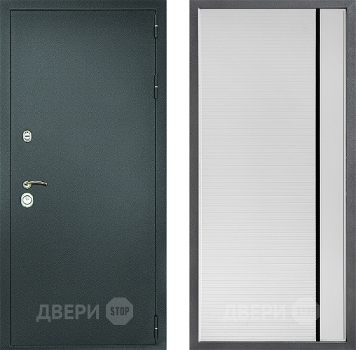 Входная металлическая Дверь Дверной континент Рубикон Серебро Дизайн ФЛ-757 Черное Стекло Софт милк в Апрелевке