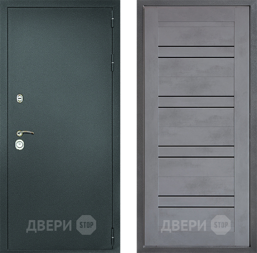 Входная металлическая Дверь Дверной континент Рубикон Серебро Дизайн ФЛ-49 Бетон серый в Апрелевке