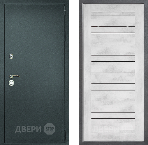 Входная металлическая Дверь Дверной континент Рубикон Серебро Дизайн ФЛ-49 Бетон снежный в Апрелевке